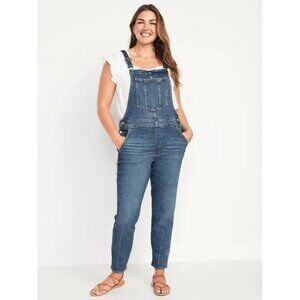 Old Navy Women's O.G. Straight Medium-Wash Jean Overalls Size 0